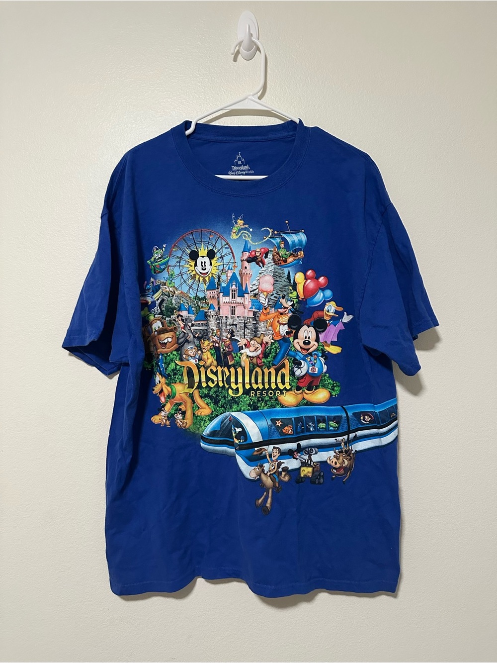 Disney Pixar Disneyland Resort Mickey & friends Blue Character Collage T-Shirt